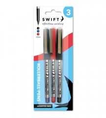 Rollerball Pen Set, 3pk Assorted Colours Rollerball Pen Set, 3pk Assorted Colours