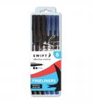 Fineliners, 6pk Black & Blue Fineliners, 6pk Black & Blue
