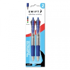 4 Colour Retractable Ballpoint Pen, 2pk 4 Colour Retractable Ballpoint Pen, 2pk
