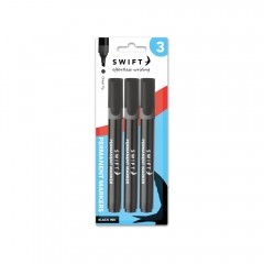 Permanent Markers, 3pk Black, Chisel Tip Permanent Markers, 3pk Black, Chisel Tip